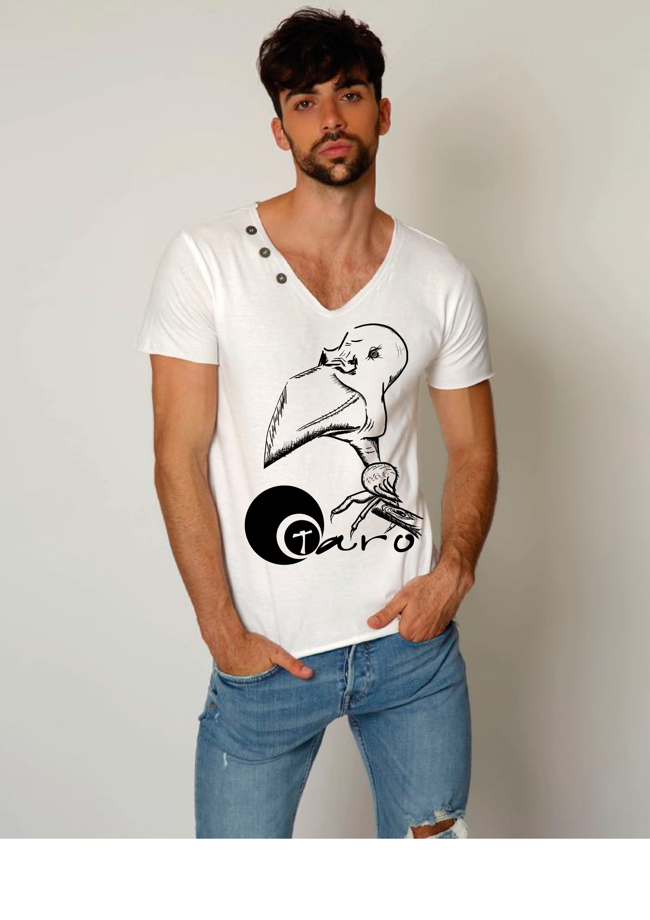 camiseta taro moda ave calva
